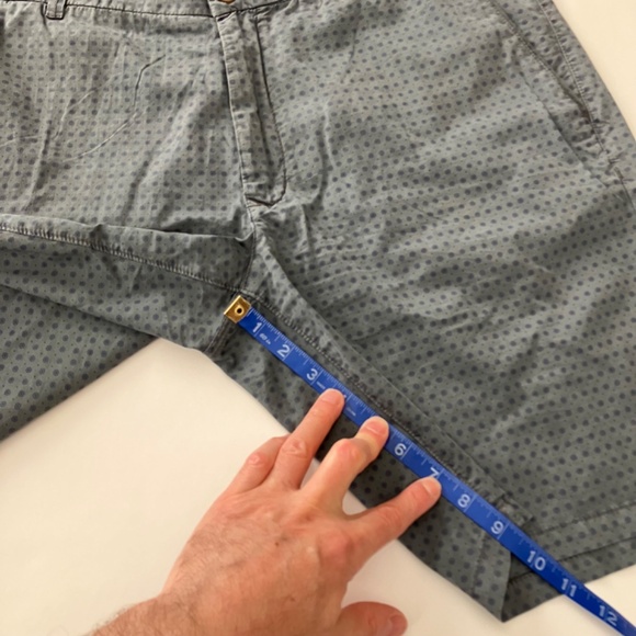 Dustin Men's Dress Shorts Size 38 Waist, Slate Colored with Small Navy Pattern - Picture 8 of 17